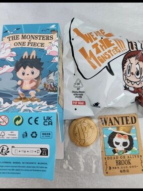 New Pop MART Labubu The Monsters x One Piece Series Figure Brook Sealed Bag